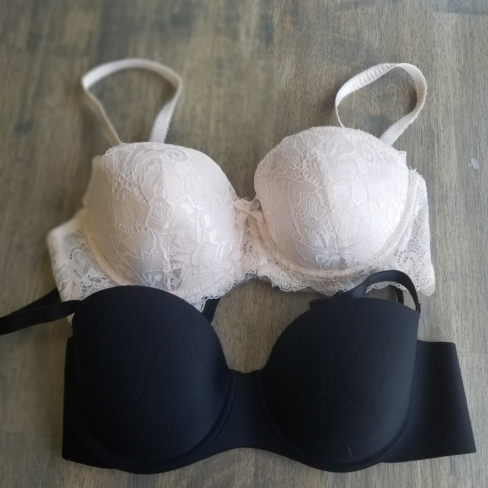 Set of 2 Strapless Push Up Bras - 36B